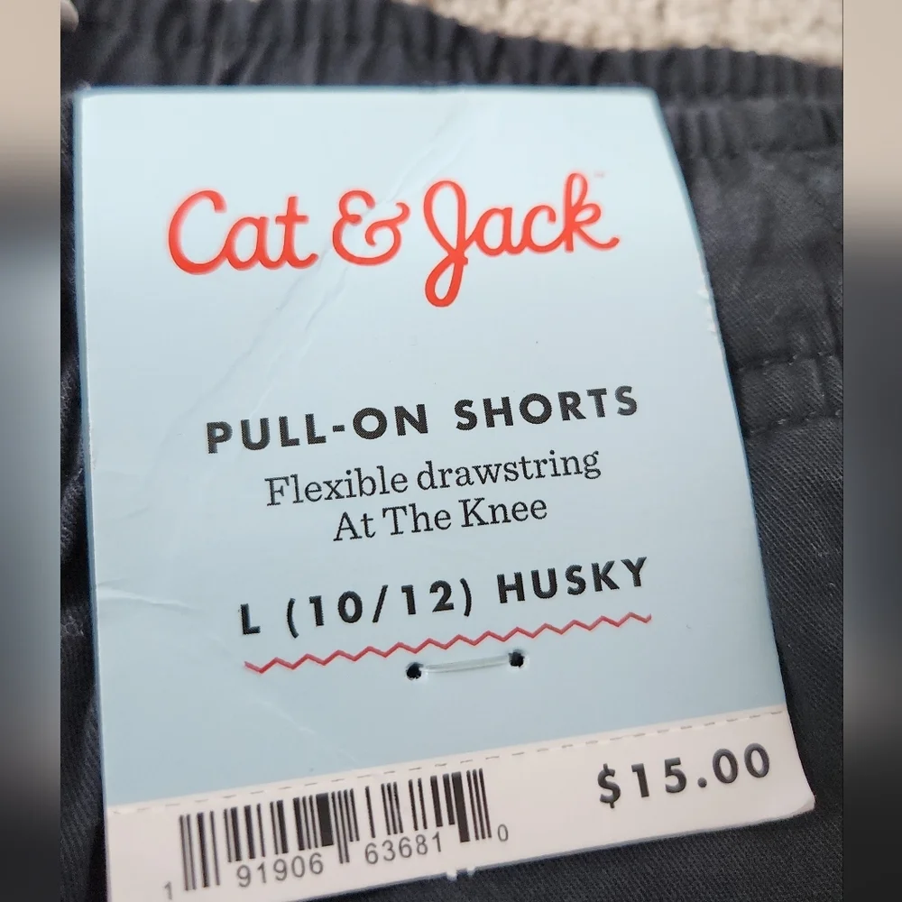 Boys' Pull-On Woven Shorts - Cat & Jack Black/Black L Husky